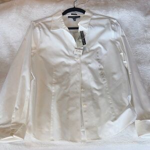 Jones New York Classic White Button Down Shirt
